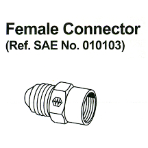 CONNECTOR FEMALE BRASS 1/4 ODX1/4F SAE 45DEG - Brass Fittings